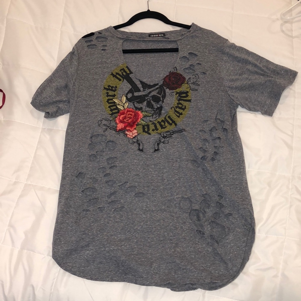 distressed tee